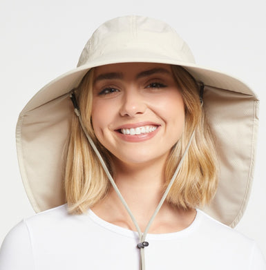 Outback Travel Sun Hat with removable chin strap cord lock