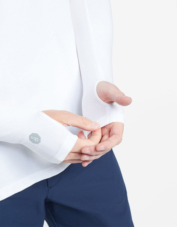 White,With Thumbholes